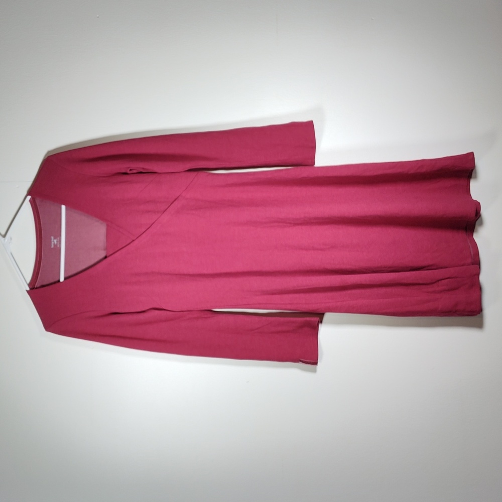 Horny Toad Tomboy faux wrap dress with long sleeves pink M